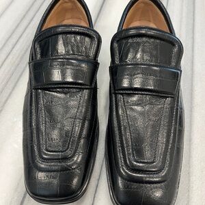 Leather flats, black alligator print Bottega Venetia size 39.5